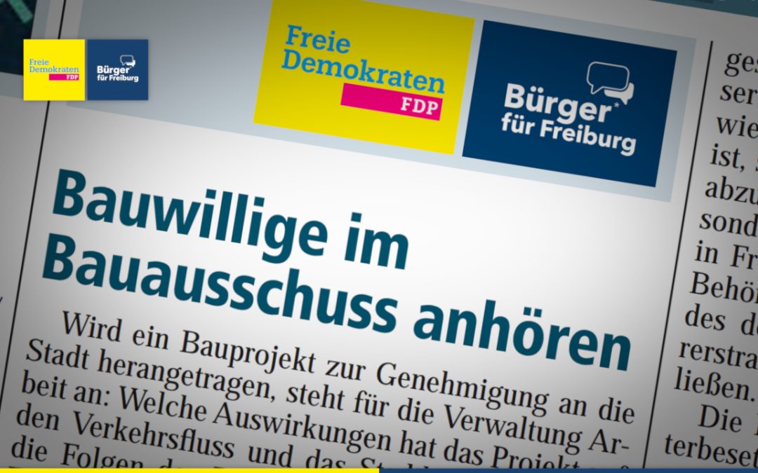 Amtsblatt: Bauwillige im Bauausschuss anhören