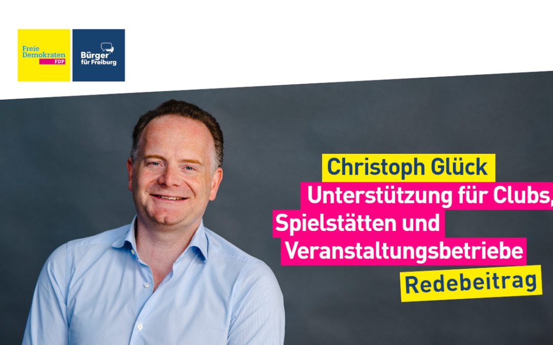 Christoph Glück zur Unterstützung für Clubs und Spielstätten