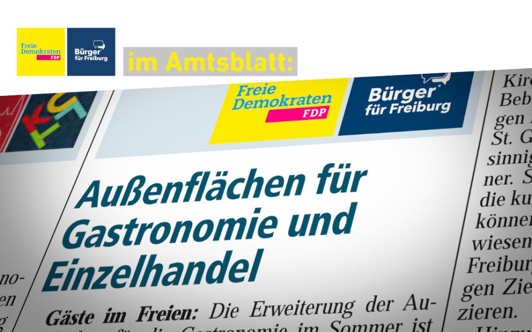 Amtsblatt: Außenflächen für Gastronomie und Einzelhandel
