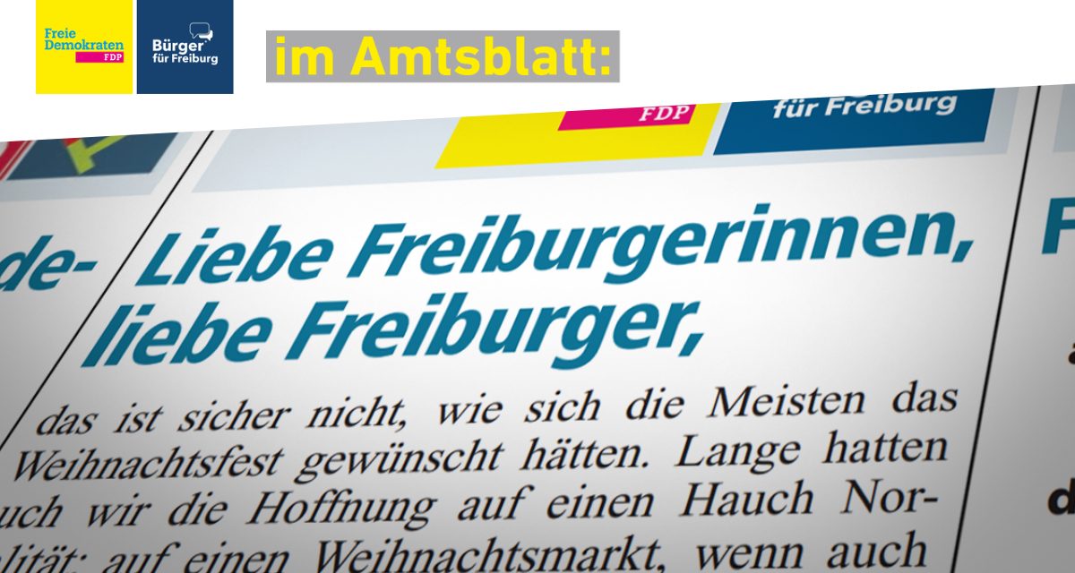 Amtsblatt: Frohes Fest in schwierigen Zeiten