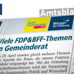Amtsblatt: Viele FDP&BFF-Themen im Gemeinderat