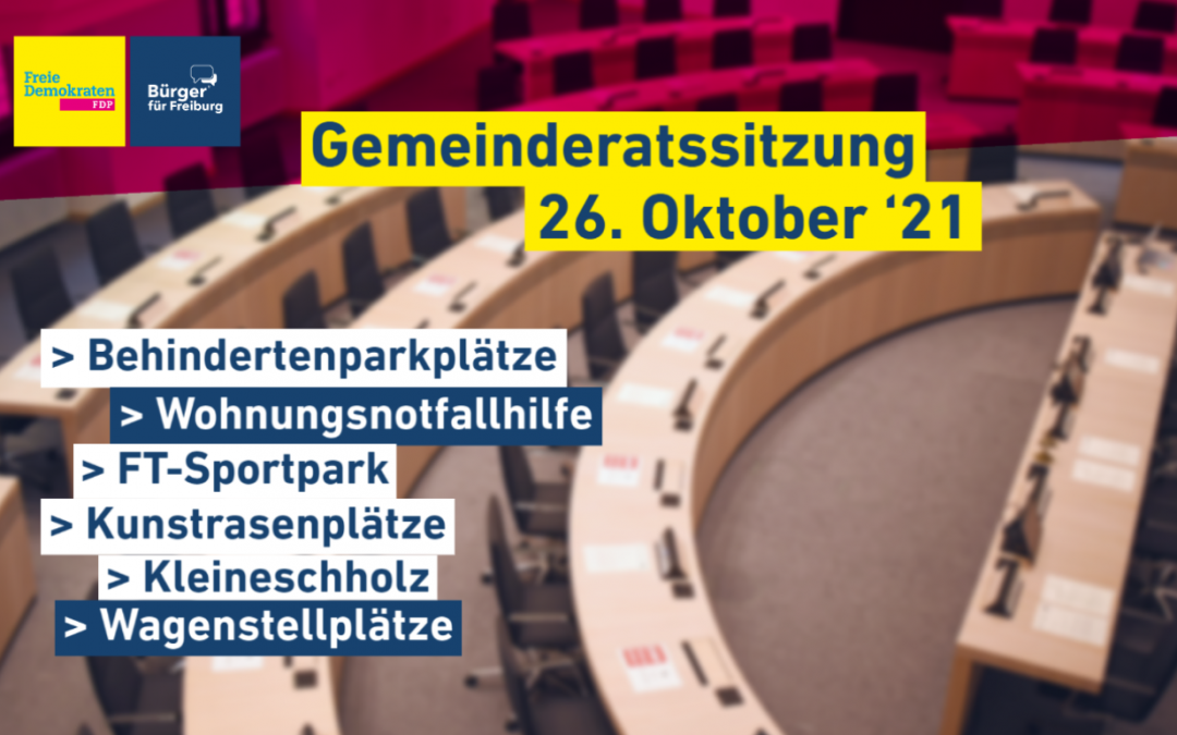 Gemeinderatssitzung: 26. OKTOBER ’21