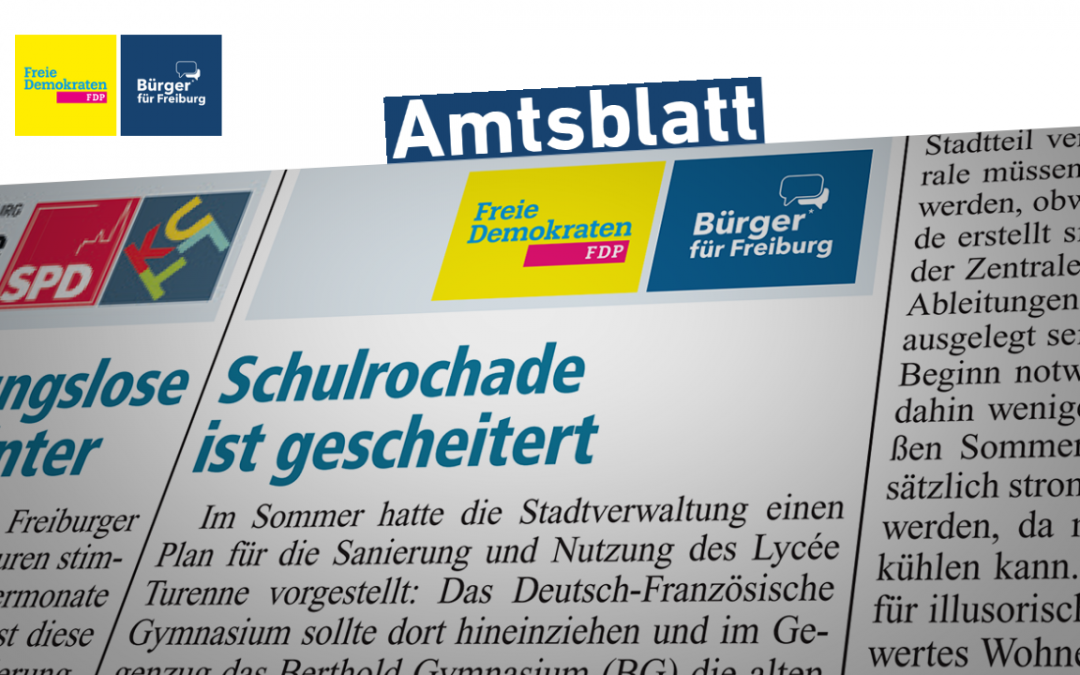 Amtsblatt: Schulrochade gescheitert