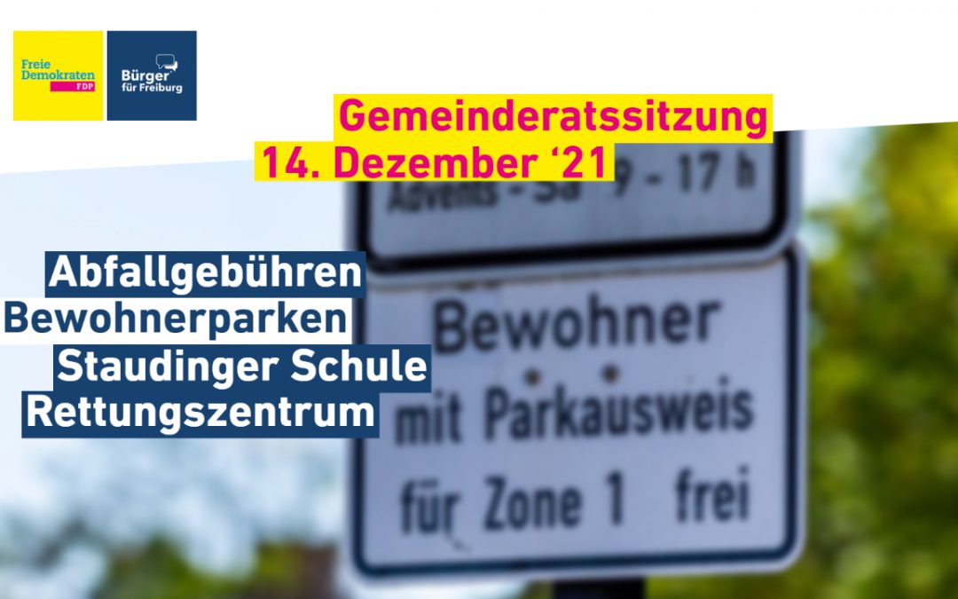 Gemeinderatssitzung: 14. Dezember ’21