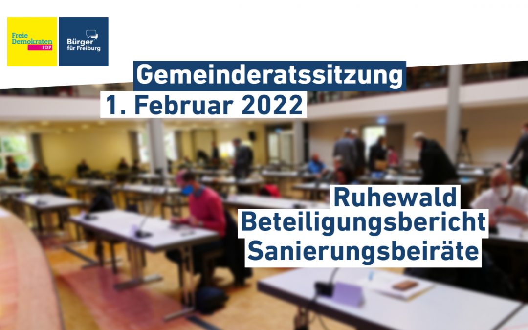 Gemeinderatssitzung: 1. Februar ’22