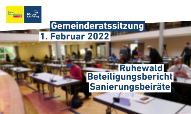 Gemeinderatssitzung: 1. Februar ’22