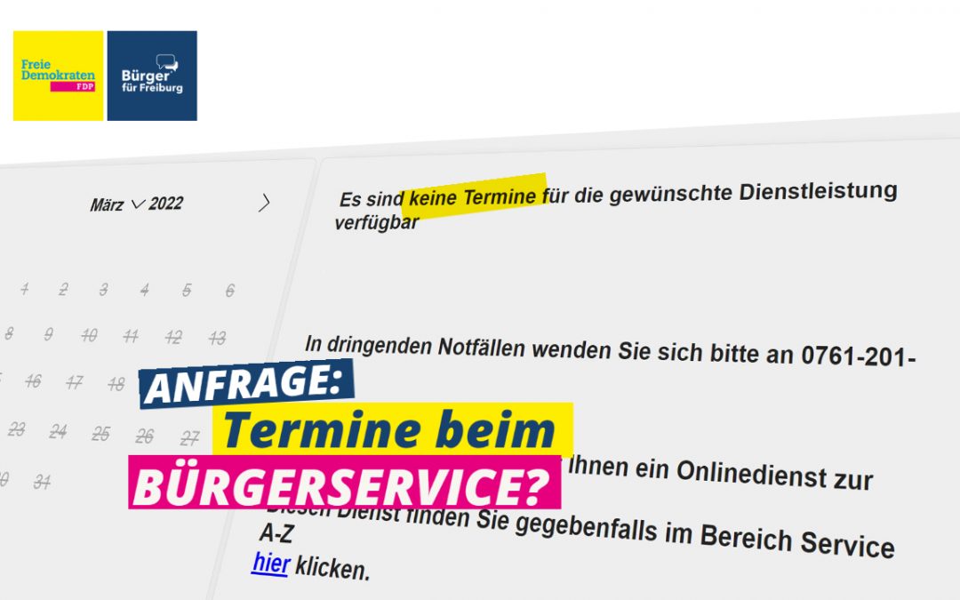 Anfrage: Terminvergabe im Bürgerservice