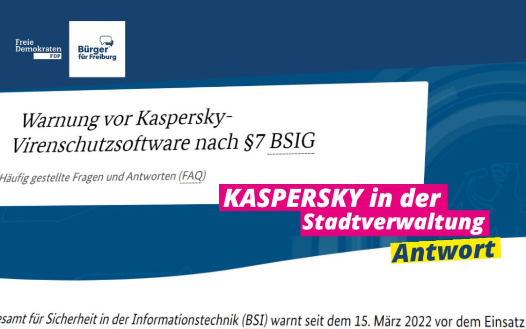 Antwort: Kaspersky in der Stadtverwaltung