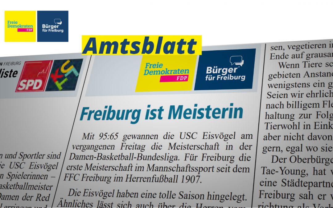 Amtsblatt: Freiburg ist Meisterin