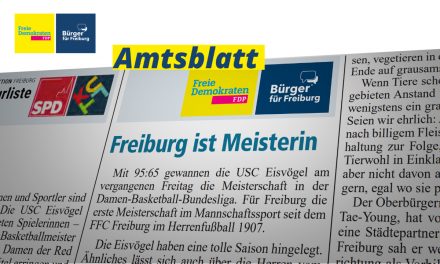 Amtsblatt: Freiburg ist Meisterin