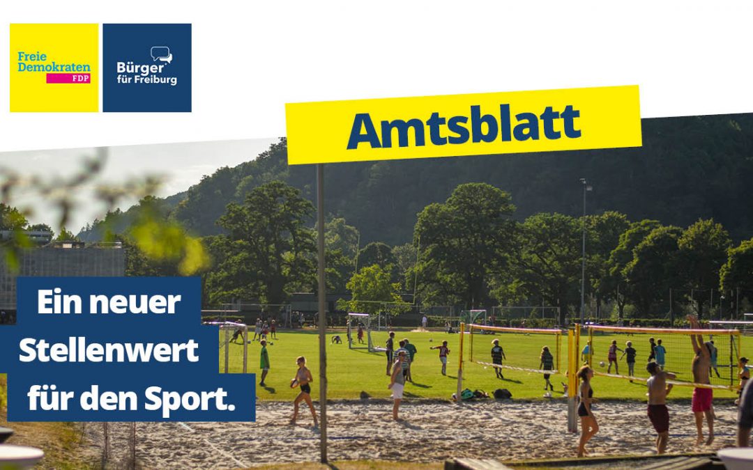 Amtsblatt: neuer Stellenwert für den Sport